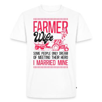 Farming Farmer Wife Tractor Farmer - Men's Premium Organic T-Shirt - white - Front - Nico (187cm)
