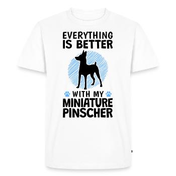 Tout est mieux avec Zwergpinscher Pinscher - T-shirt Premium bio Homme - blanc - Devant - Nico (187cm)