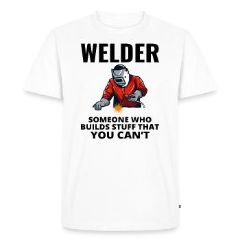 Soudeur Métal Construction Ferronnerie - T-shirt Premium bio Homme - blanc - Devant - Nico (187cm)