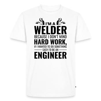 Soudage Soudeur Métal Construction Ferronnerie - T-shirt Premium bio Homme - blanc - Devant - Nico (187cm)
