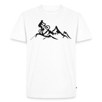 Enduro MTB Mountain Bike Riding - Men's Premium Organic T-Shirt - white - Front - Nico (187cm)