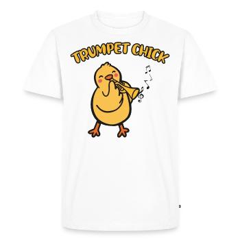 Trumpet Player Girl Chicken - Men's Premium Organic T-Shirt - white - Front - Nico (187cm)