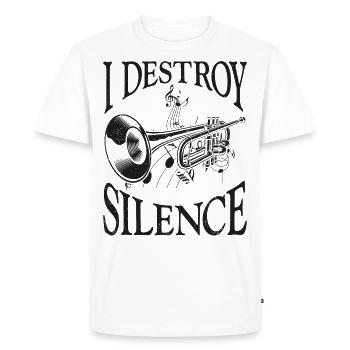 Trompettiste Vintage I Destroy - T-shirt Premium bio Homme - blanc - Devant - Nico (187cm)