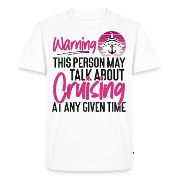 Avertissement de fille de vacances de bateau de croisière - T-shirt Premium bio Homme - blanc - Devant - Nico (187cm)