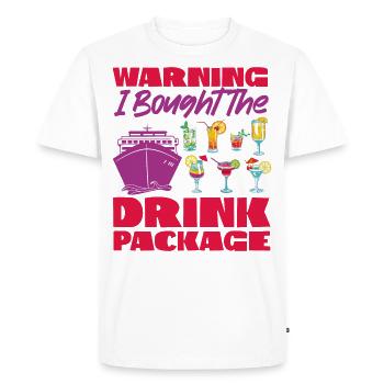 Forfait boissons de vacances pour navires de croisière - T-shirt Premium bio Homme - blanc - Devant - Nico (187cm)