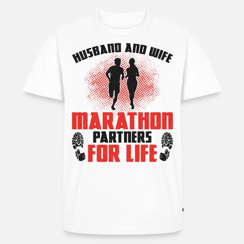 Running Runner Half Marathon - Männer Premium Bio T-Shirt - Weiß