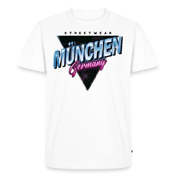 Munich Allemagne City Skyline Vintage Retro - T-shirt Premium bio Homme - blanc - Devant - Nico (187cm)
