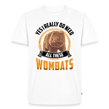 Besoin de tous ces Wombats marsupial Wombat - T-shirt Premium bio Homme - blanc - Devant - Nico (187cm)