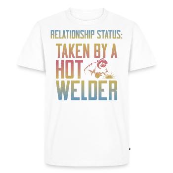 Welder Welding Girlfriend - Men's Premium Organic T-Shirt - white - Front - Nico (187cm)