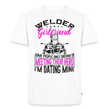 Soudeur Soudeur Soudeur Vintage Soudeur - T-shirt Premium bio Homme - blanc - Devant - Nico (187cm)