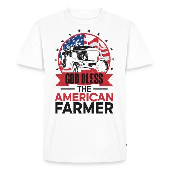 Farming Farmer Us American Flag - Men's Premium Organic T-Shirt - white - Front - Nico (187cm)