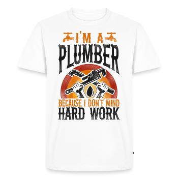 Plombier de plomberie vintage Je suis un - T-shirt Premium bio Homme - blanc - Devant - Nico (187cm)