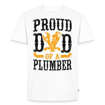 Plomberie Papa Plombier Vintage Fier - T-shirt Premium bio Homme - blanc - Devant - Nico (187cm)
