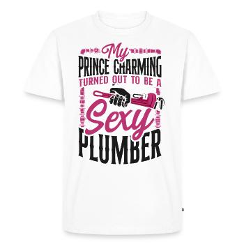 Plumbing Plumber My Prince - Men's Premium Organic T-Shirt - white - Front - Nico (187cm)