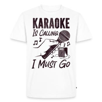 Karaoke Singer Vintage Karaoke Is - Men's Premium Organic T-Shirt - white - Front - Nico (187cm)