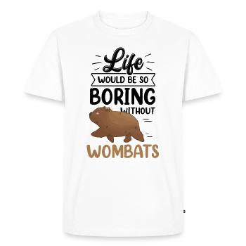 Wombat serait ennuyeux sans le marsupial australien - T-shirt Premium bio Homme - blanc - Devant - Nico (187cm)