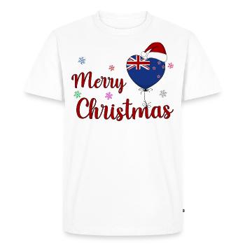Merry Christmas New Zealand - Men's Premium Organic T-Shirt - white - Front - Nico (187cm)