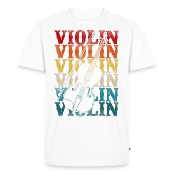 Violon Violoniste Rétro Vintage - T-shirt Premium bio Homme - blanc - Devant - Nico (187cm)