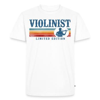 Violon Violoniste Rétro Vintage - T-shirt Premium bio Homme - blanc - Devant - Nico (187cm)