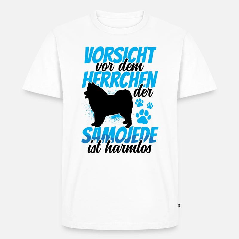 Samojede ist harmlos Samojedenspitz - Männer Premium Bio T-Shirt - Weiß