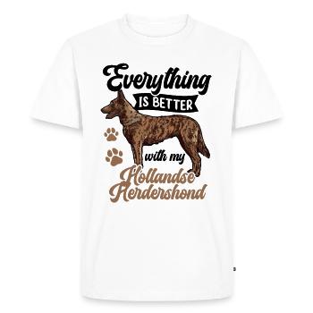 Tout va mieux avec Hollandse Herdershond - T-shirt Premium bio Homme - blanc - Devant - Nico (187cm)
