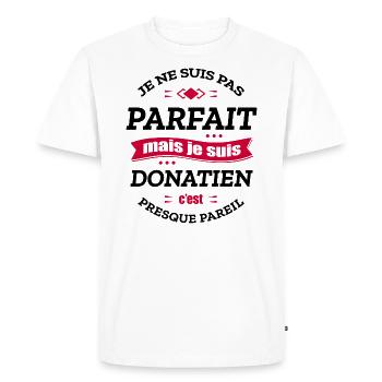 DONATIEN PARFAIT - PRENOM DONATIEN - T-shirt Premium bio Homme - blanc - Devant - Nico (187cm)