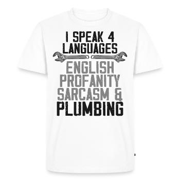 Plumbing Plumber Vintage I Speak 4 - Men's Premium Organic T-Shirt - white - Front - Nico (187cm)