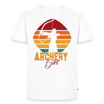 Archer Femmes de tir à l’arc - T-shirt Premium bio Homme - blanc - Devant - Nico (187cm)
