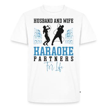 Chanteur de karaoké Mari Femme - T-shirt Premium bio Homme - blanc - Devant - Nico (187cm)