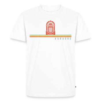 Karaoké Chanteur Rétro Vintage - T-shirt Premium bio Homme - blanc - Devant - Nico (187cm)