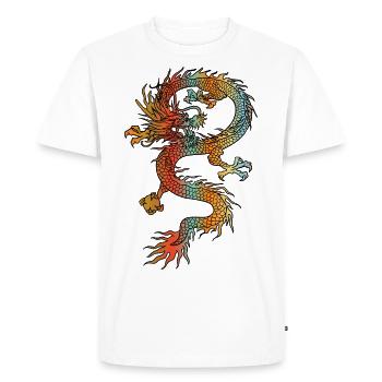 Dragon Japonais Vintage Demon Retro 104 - T-shirt Premium bio Homme - blanc - Devant - Nico (187cm)