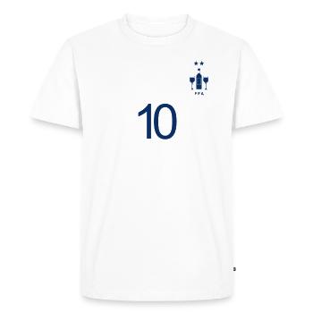 FFA Bouteille de vin et verres 2 étoiles Numéro 10 - T-shirt Premium bio Homme - blanc - Devant - Nico (187cm)