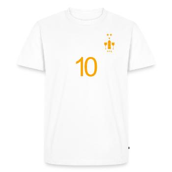 FFA Bouteille de vin et verres 2 étoiles Numéro 10 - T-shirt Premium bio Homme - blanc - Devant - Nico (187cm)
