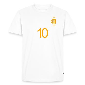 FFA Bière 2 étoiles numéro 10 - T-shirt Premium bio Homme - blanc - Devant - Nico (187cm)