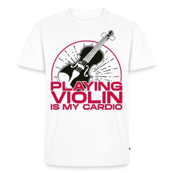 Violoniste violoniste jouant du violon est - T-shirt Premium bio Homme - blanc - Devant - Nico (187cm)
