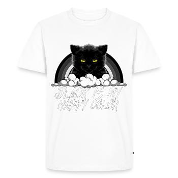 Black is my happy color Cat - Men's Premium Organic T-Shirt - white - Front - Nico (187cm)
