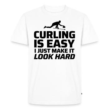 Curling Sweeping Fan Winter Ice Sport Curler Funny - Men's Premium Organic T-Shirt - white - Front - Nico (187cm)