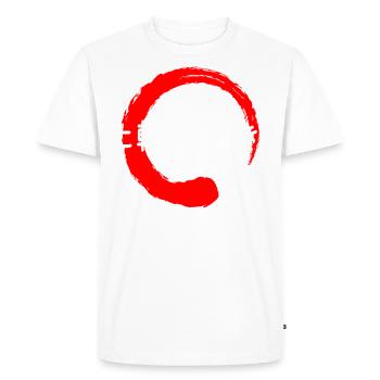 Fall down seven times Japanese quote kanji words - Men's Premium Organic T-Shirt - white - Front - Nico (187cm)