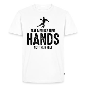 Handball Joueur Sport Équipe Handballeur - T-shirt Premium bio Homme - blanc - Devant - Nico (187cm)