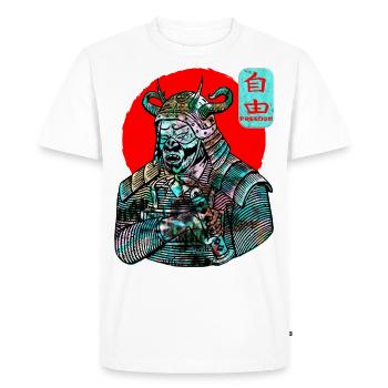 Samurai Warrior Sword Japanese Art Freedom Kanji - Men's Premium Organic T-Shirt - white - Front - Nico (187cm)