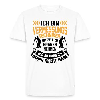 Surveyor is always right Surveyor - Men's Premium Organic T-Shirt - white - Front - Nico (187cm)