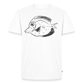 jaune aileron chirurgienpoisson noir - T-shirt Premium bio Homme - blanc - Devant - Nico (187cm)