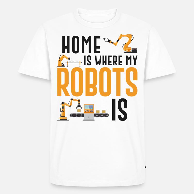 Robot Robotics Engineer Home est - T-shirt Premium bio Homme - blanc