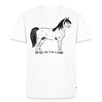 Cheval - T-shirt Premium bio Homme - blanc - Devant - Nico (187cm)