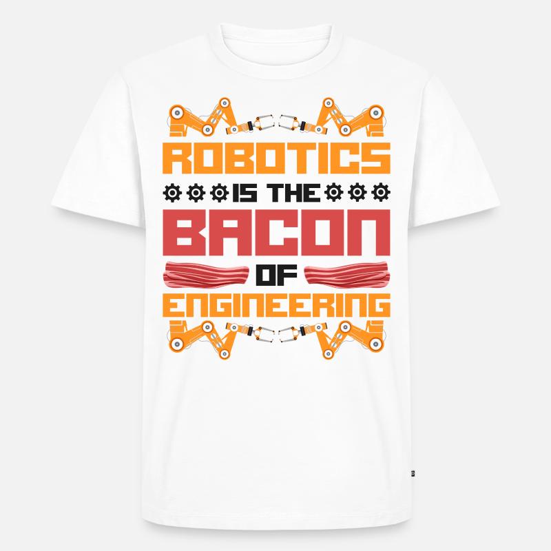 Robot Robotics Engineer Bacon - Männer Premium Bio T-Shirt - Weiß