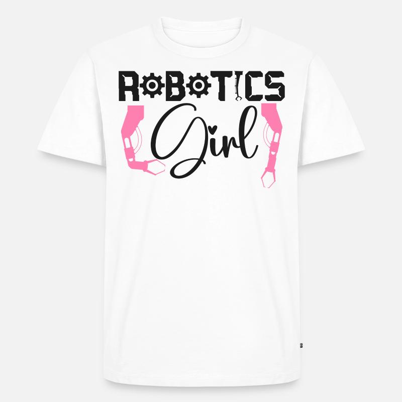 Robot Robotics Engineer Female - Männer Premium Bio T-Shirt - Weiß
