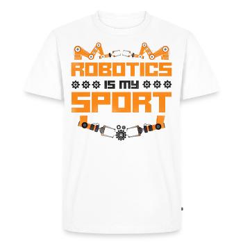 Ingénieur Robotique Robot Vintage - T-shirt Premium bio Homme - blanc - Devant - Nico (187cm)