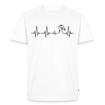 Robot Robotics Engineer Heartbeat - Men's Premium Organic T-Shirt - white - Front - Nico (187cm)