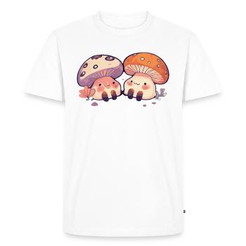 Kawaii Mushrooms Cottagecore Vintage pour les amateurs de champignons - T-shirt Premium bio Homme - blanc - Devant - Nico (187cm)