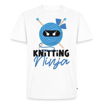 Knitting Knitter Ninja Knitting - Men's Premium Organic T-Shirt - white - Front - Nico (187cm)